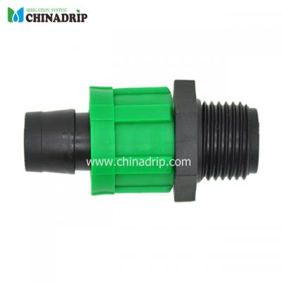drip tape coupling for amle thread and lock nut
