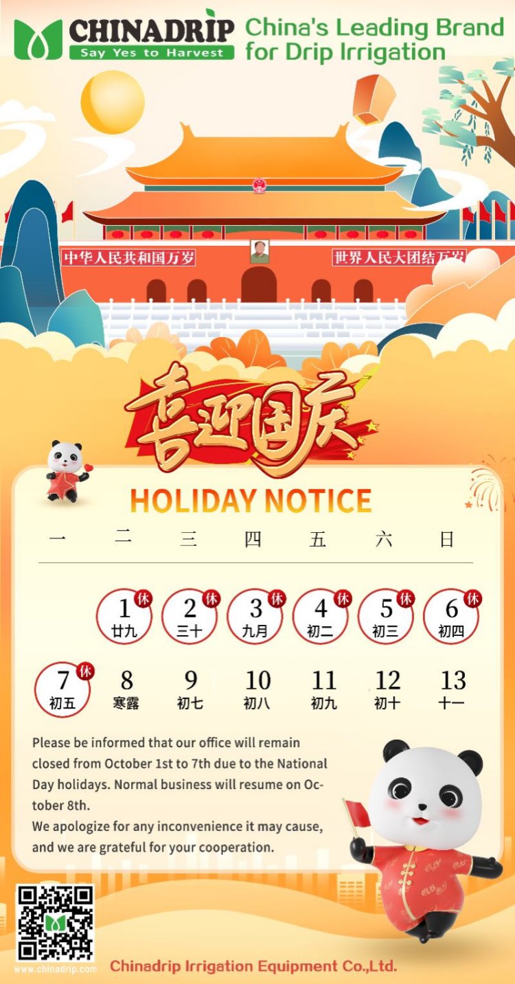 Aviso de vacaciones del Día Nacional